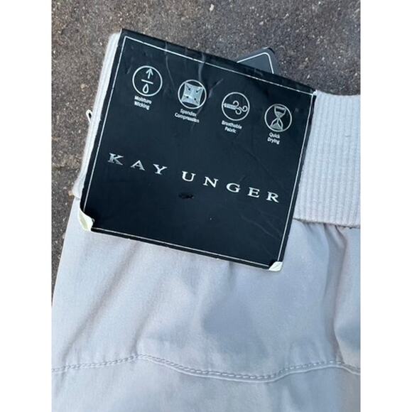 NWT Kan Unger cream athleisure athletic pants size medium - Picture 5 of 5